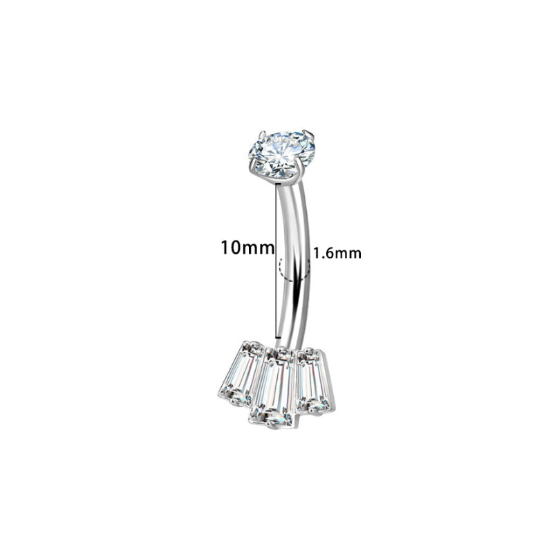 Baguette Fächer Bauchnabelpiercing aus Titan