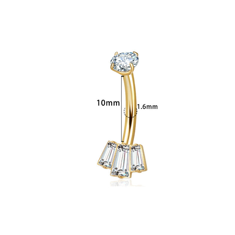 Baguette Fächer Bauchnabelpiercing aus Titan