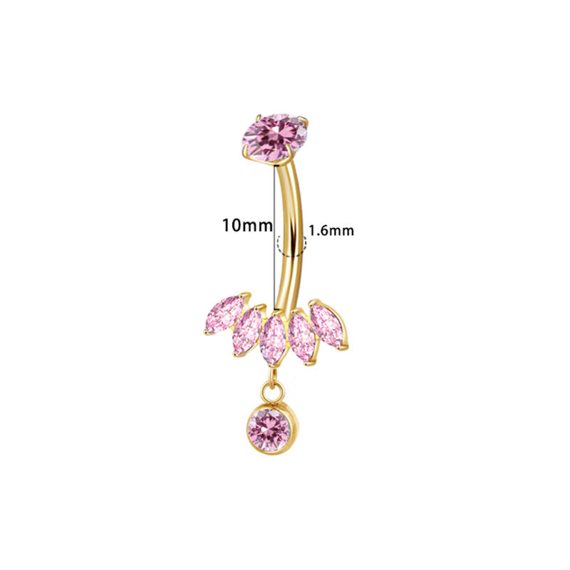 Marquise Pink Bauchnabelpiercing aus Titan