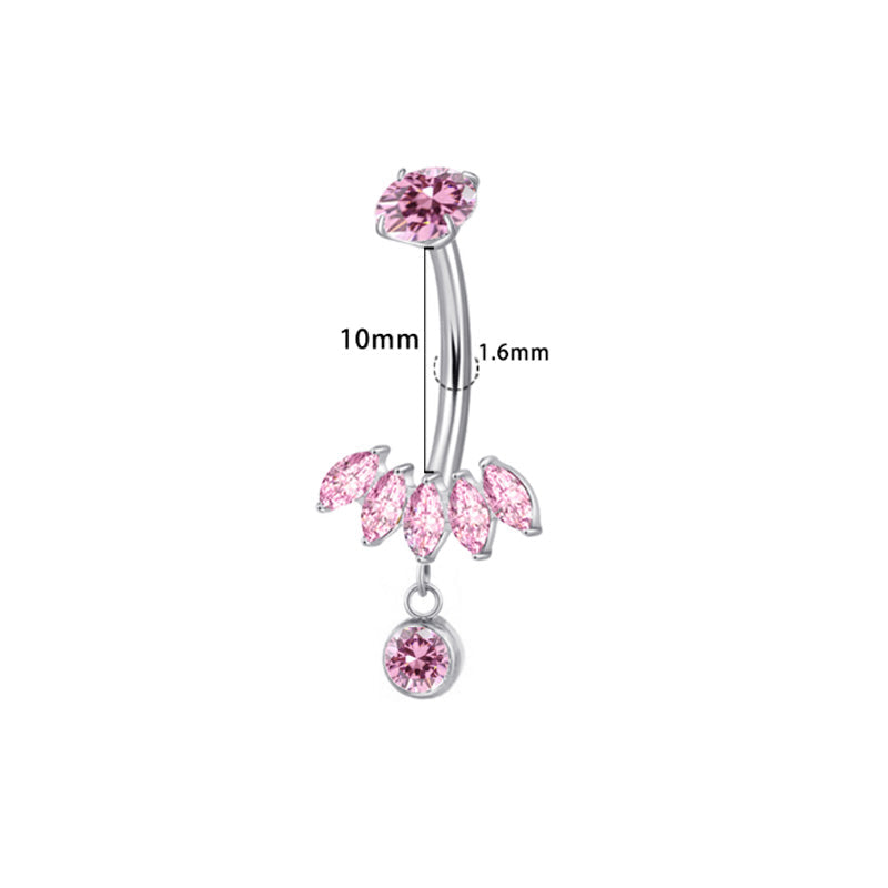 Marquise Pink Bauchnabelpiercing aus Titan