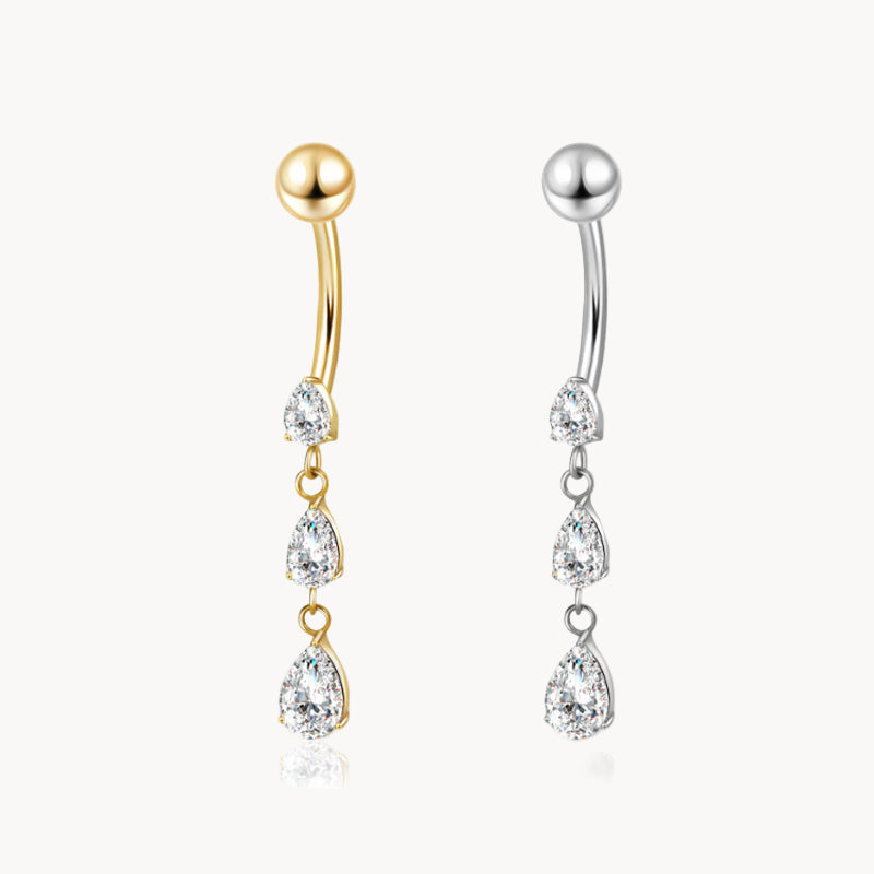 Dreifach Tropfen Bauchnabelpiercing aus Titan