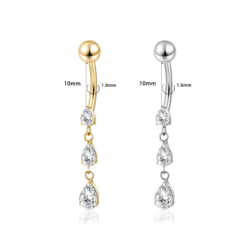 Dreifach Tropfen Bauchnabelpiercing aus Titan