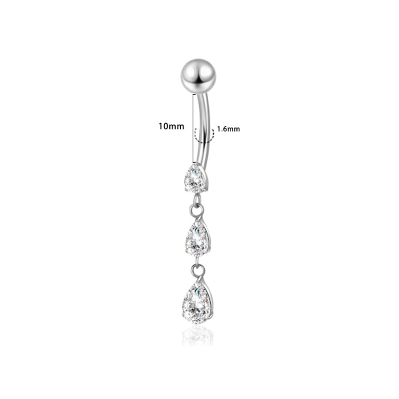 Dreifach Tropfen Bauchnabelpiercing aus Titan