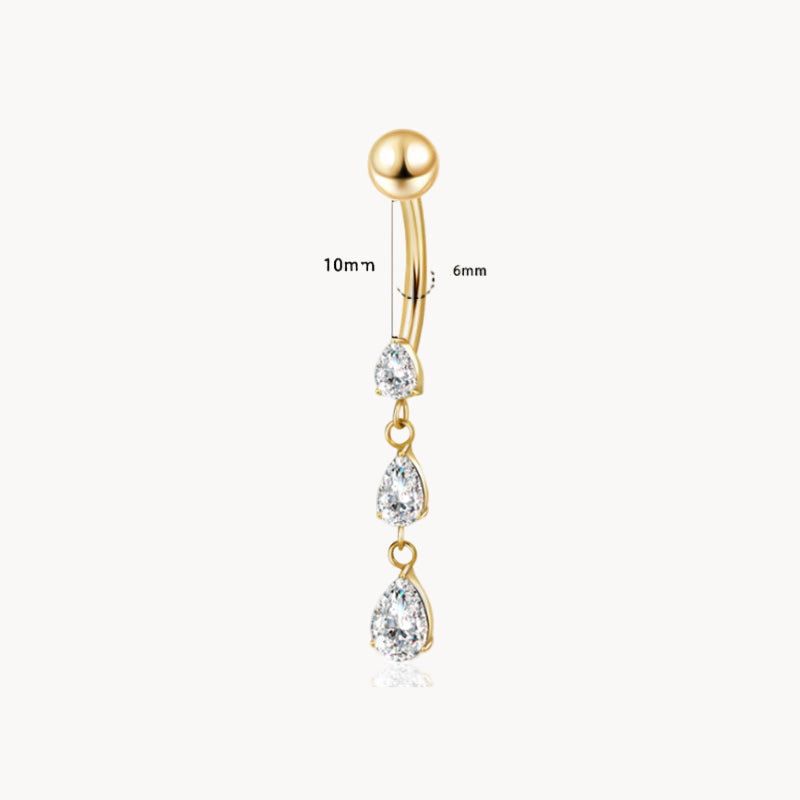 Dreifach Tropfen Bauchnabelpiercing aus Titan