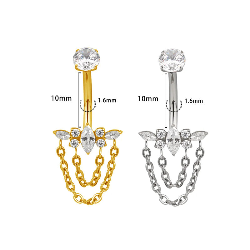 Marquise Kette Bauchnabelpiercing aus Titan