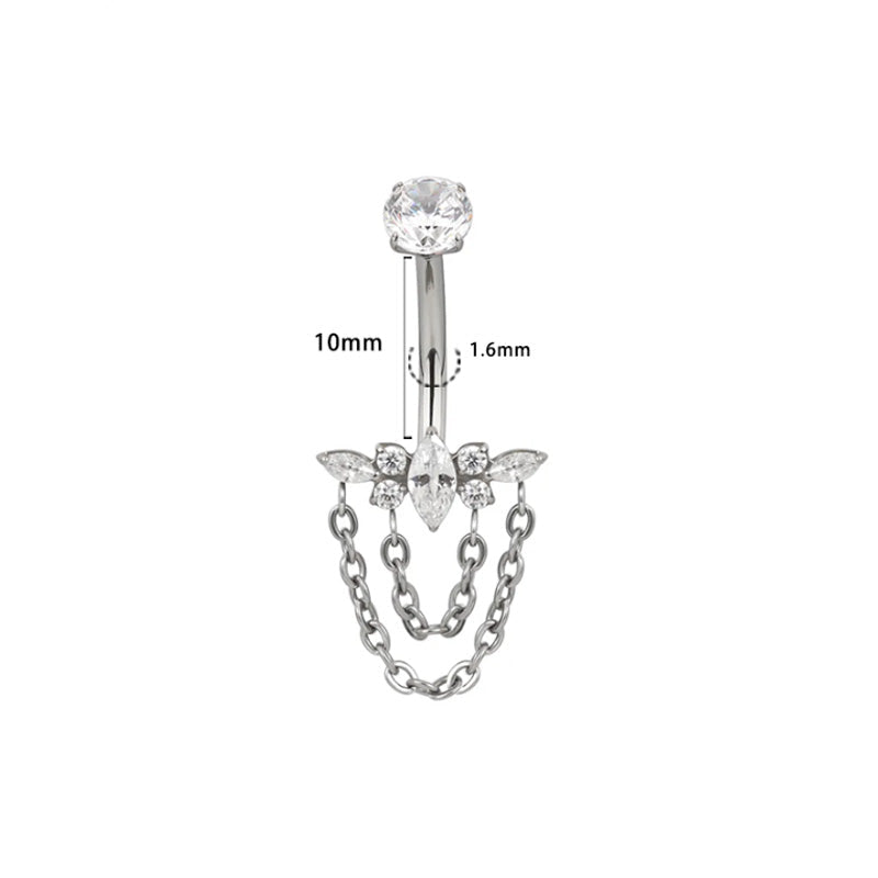 Marquise Kette Bauchnabelpiercing aus Titan