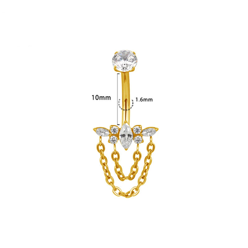 Marquise Kette Bauchnabelpiercing aus Titan