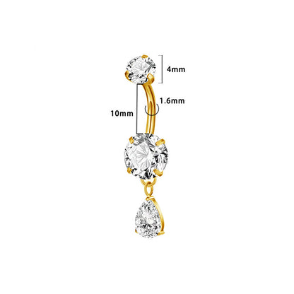 Bauchnabel Titan Bananabell Doppel-Kristall Tropfen