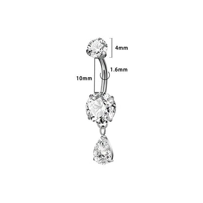 Bauchnabel Titan Bananabell Doppel-Kristall Tropfen