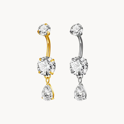 Bauchnabel Titan Bananabell Doppel-Kristall Tropfen
