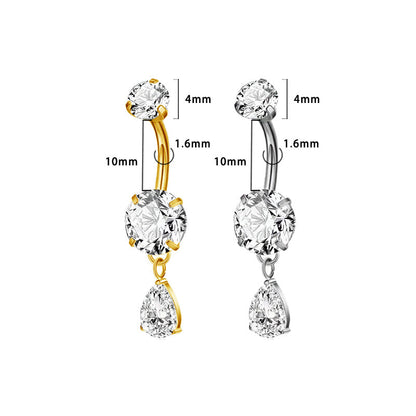 Bauchnabel Titan Bananabell Doppel-Kristall Tropfen