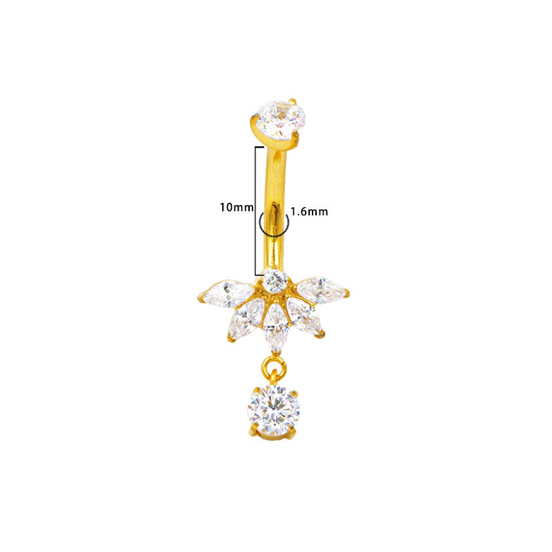 Fächer Tropfen Bauchnabelpiercing aus Titan