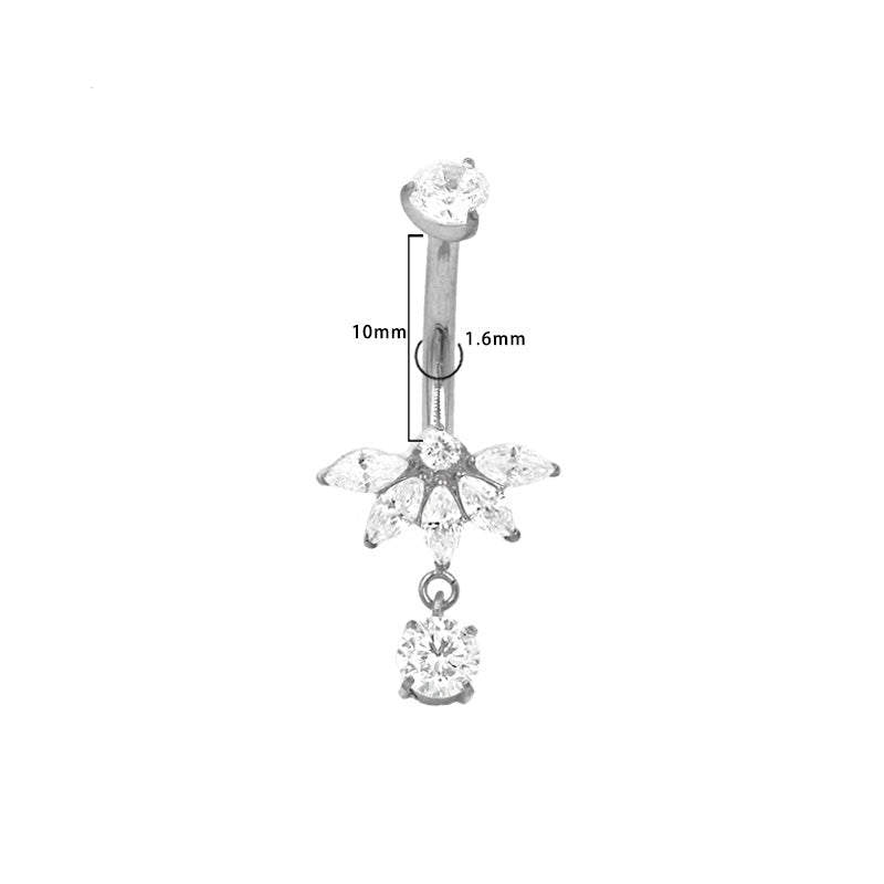 Fächer Tropfen Bauchnabelpiercing aus Titan