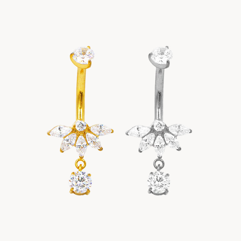 Fächer Tropfen Bauchnabelpiercing aus Titan