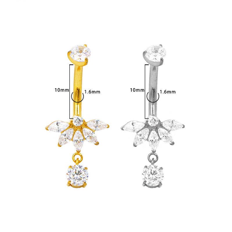 Fächer Tropfen Bauchnabelpiercing aus Titan