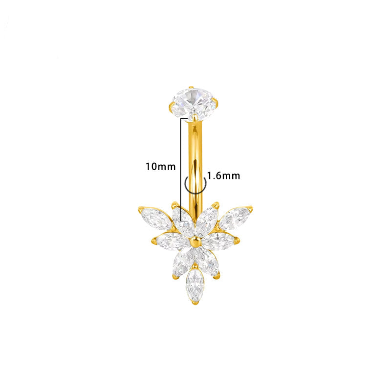 Blüte Zentrum Bauchnabelpiercing aus Titan
