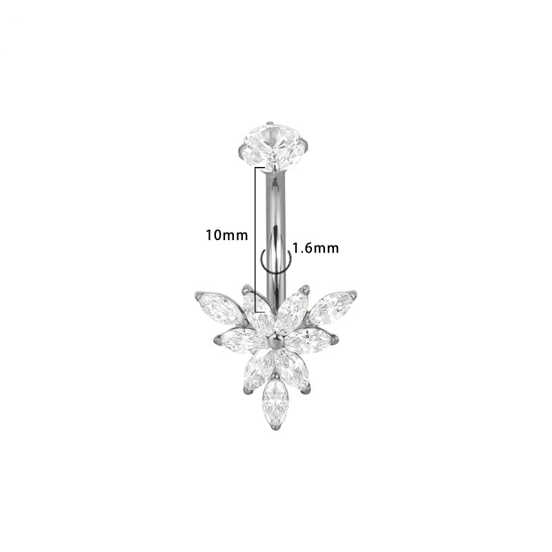 Blüte Zentrum Bauchnabelpiercing aus Titan