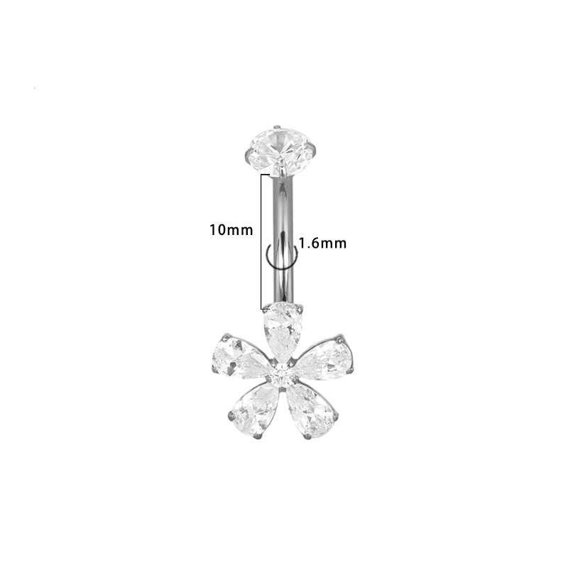Blüte fünfblatt Bauchnabelpiercing aus Titan