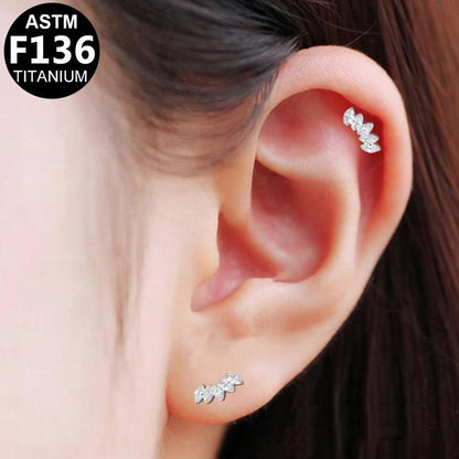 Labret aus TITAN mit Kristall Fächer