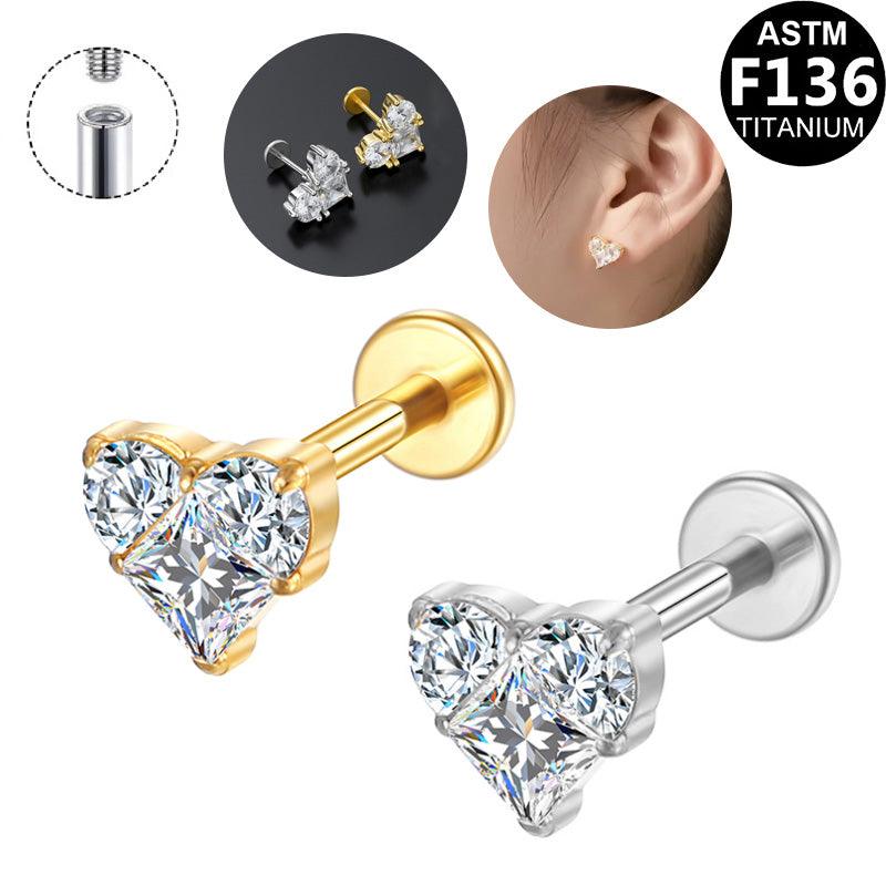 Labret aus TITAN mit Herz-Design