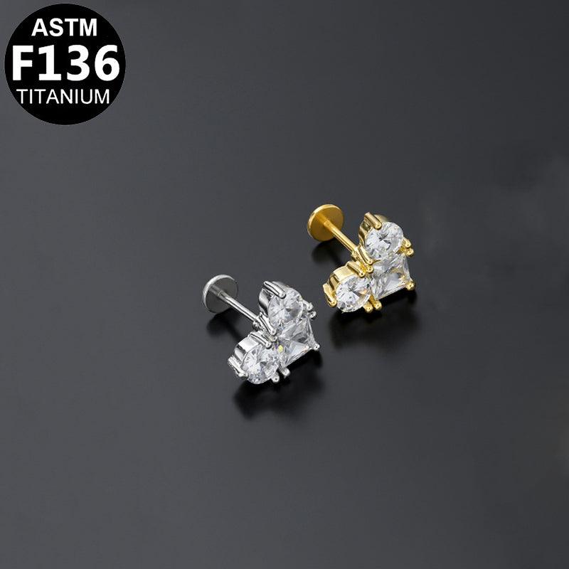 Labret aus TITAN mit Herz-Design