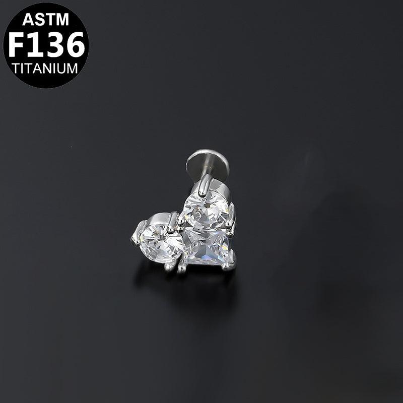 Labret aus TITAN mit Herz-Design