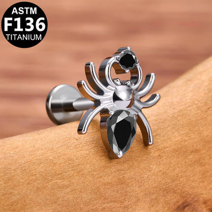 Titan Labret "Black Widow" mit Kristallen