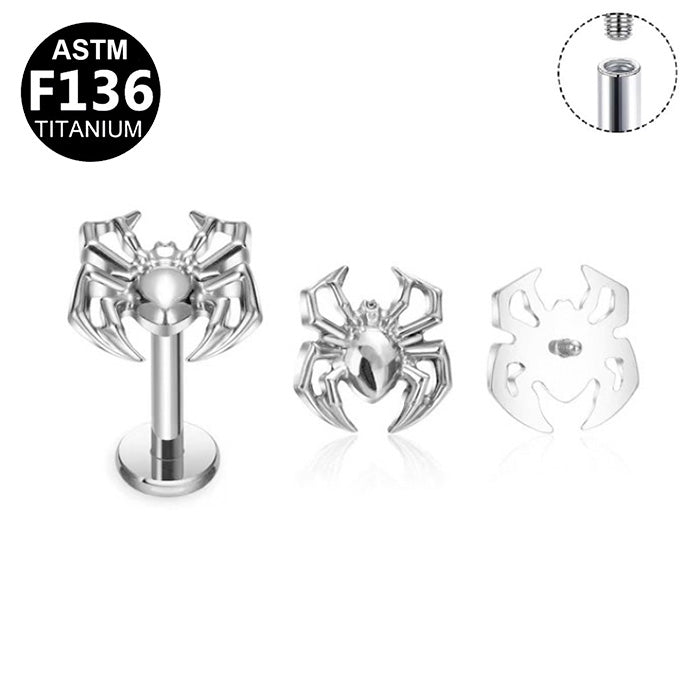 Titan Labret &quot;Spider&quot; - Spinnen Motiv - Innengewinde