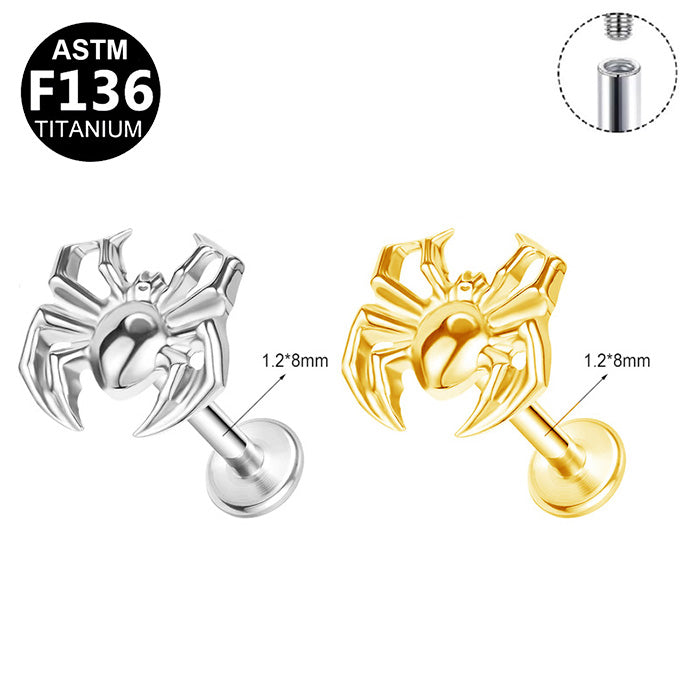 Titan Labret &quot;Spider&quot; - Spinnen Motiv - Innengewinde