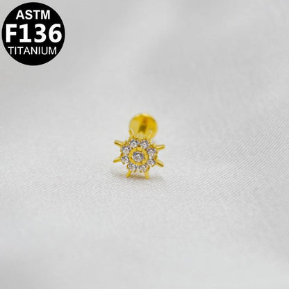 Labret aus TITAN mit Sternen-Aufsatz