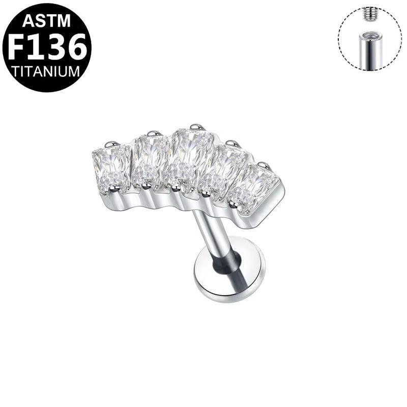 Labret aus TITAN mit gebogenem Balken