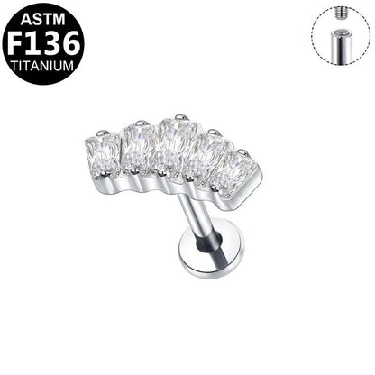 Labret aus TITAN mit gebogenem Balken