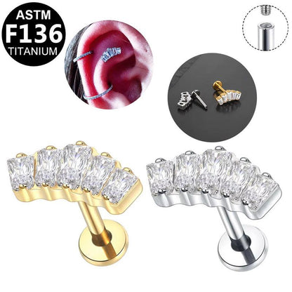 Labret aus TITAN mit gebogenem Balken