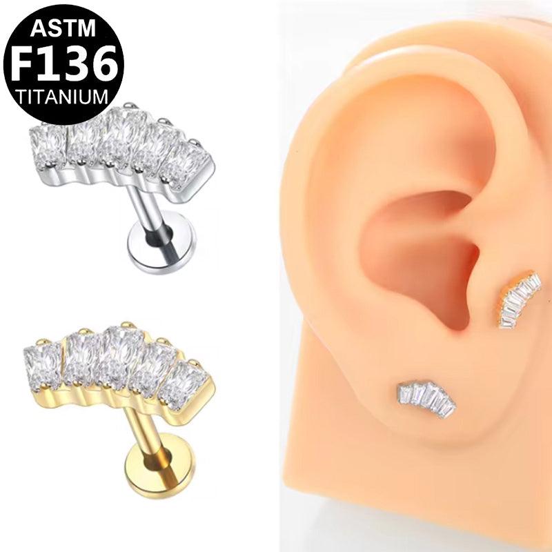 Labret aus TITAN mit gebogenem Balken