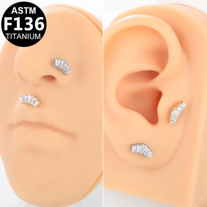 Labret aus TITAN mit gebogenem Balken