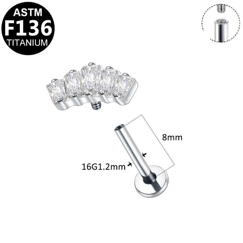 Labret aus TITAN mit gebogenem Balken