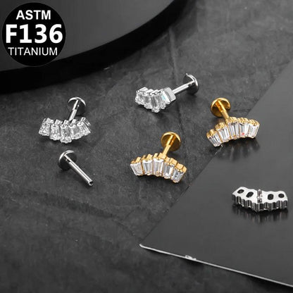 Labret aus TITAN mit gebogenem Balken