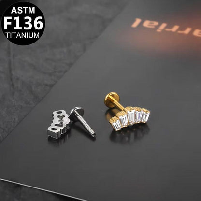 Labret aus TITAN mit gebogenem Balken