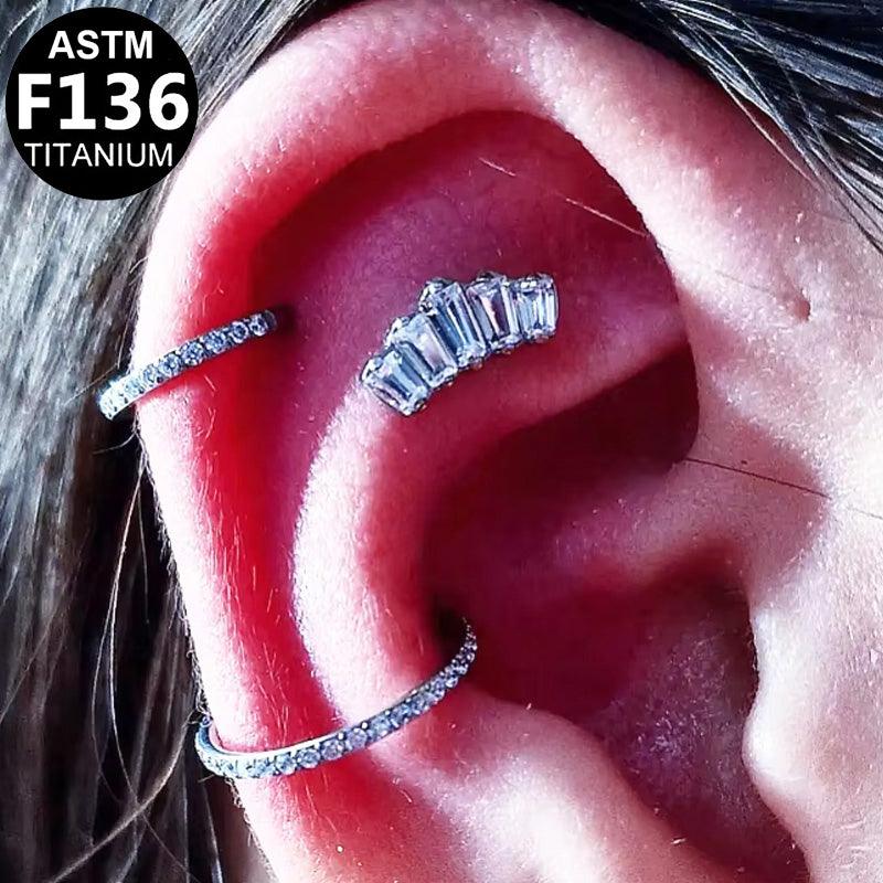 Labret aus TITAN mit gebogenem Balken