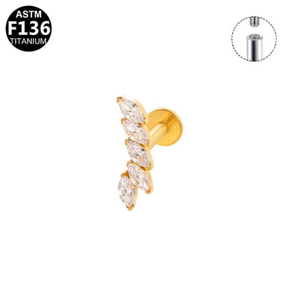 Labret aus TITAN mit Lotus Marquise