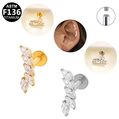 Labret aus TITAN mit Lotus Marquise