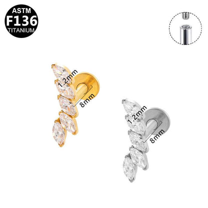 Labret aus TITAN mit Lotus Marquise