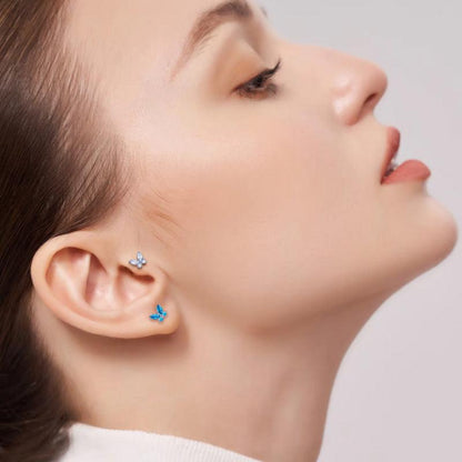 Labret aus TITAN mit Schmetterling