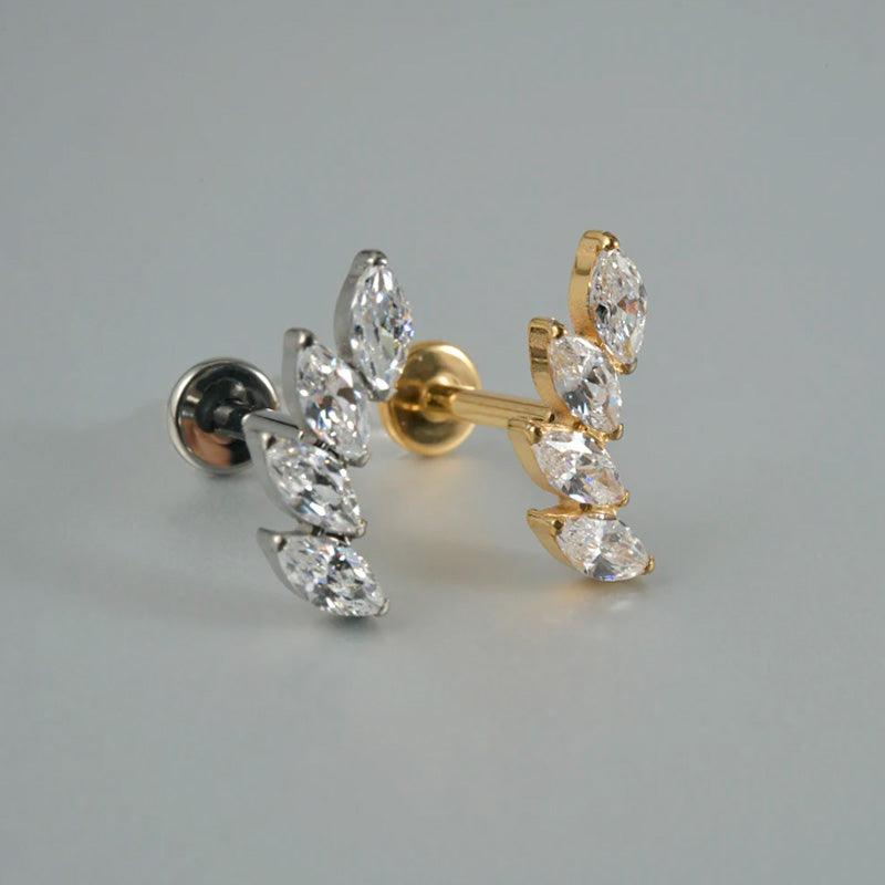 Labret aus TITAN mit Lotus Blüten