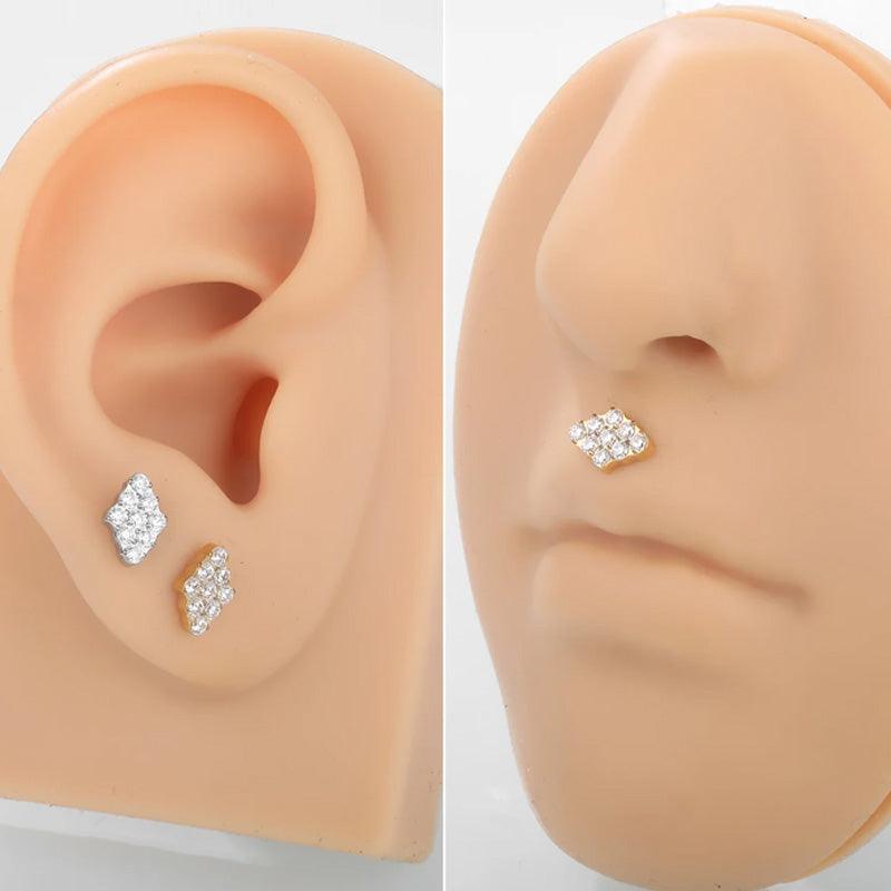 Labret aus TITAN mit Kristallflächen