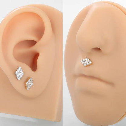 Labret aus TITAN mit Kristallflächen