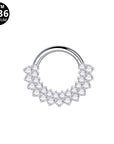 Titan Segmentring Clicker "Royal Bloom" mit doppelter Zirkonia Reihe