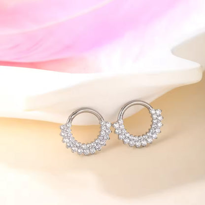 Titan Segmentring Clicker mit doppelter Kristall Reihe