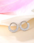 Titan Segmentring Clicker "Royal Bloom" mit doppelter Zirkonia Reihe