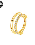 Titan Segmentring Clicker "Crystal Duo" mit Zirkonia Kristallen